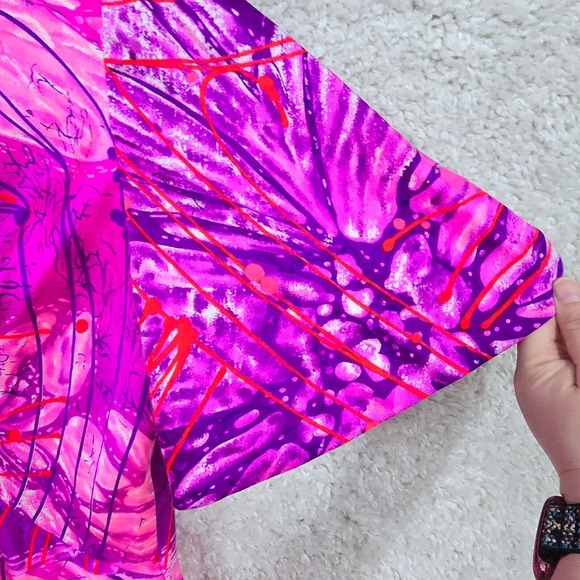 Vintage Liberty House Maxi Dress Womens 14 Purple Kiyomi Tropical Resort 60s 70s - Picture 5 of 15